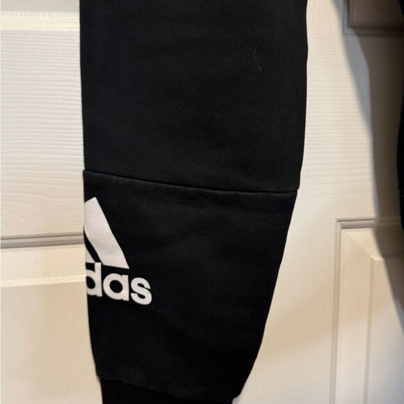Adidas Black Track Pants with Tapered Fit and Logo - Picture 8 of 8